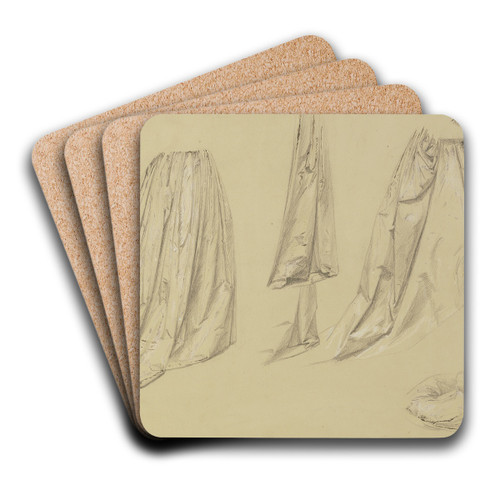 Studienblatt; Weibliche Gewandfigur by Josef Ferdinand Becker Art Drink Coaster set