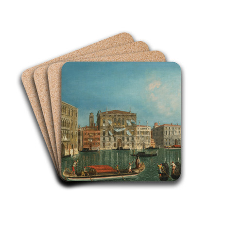 The Grand Canal, Venice, With Palazzo Foscari And Palazzo Balbi by Michele Marieschi Drink Coasters - set of 4