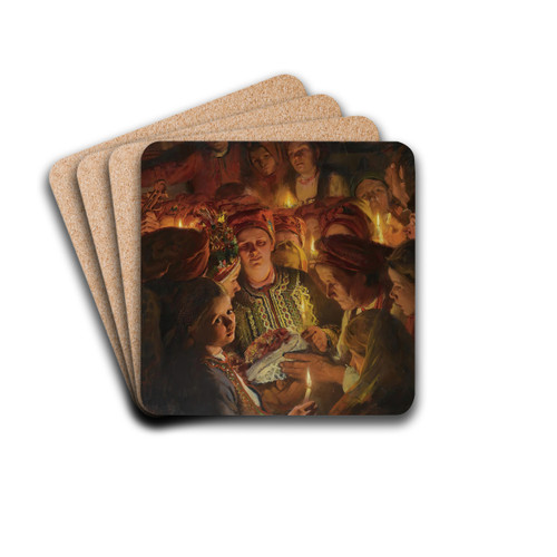The Celebration by Wodzimierz Tetmajer Drink Coasters - set of 4