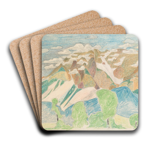Berglandschap by Reijer Stolk Art Drink Coaster set Berglandschap by Reijer Stolk Art Drink Coaster set