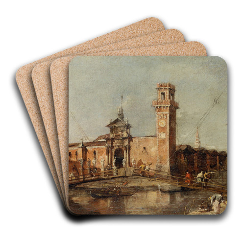 The Entrance to the Arsenal in Venice by Francesco Guardi Art Drink Coaster set
