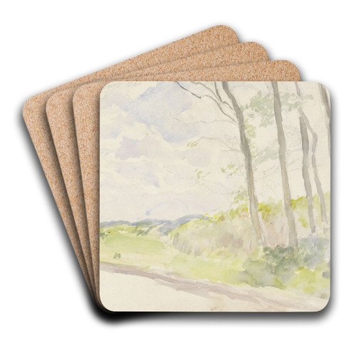 Boomgroep bij een weg by Jozef Israls Art Drink Coaster set