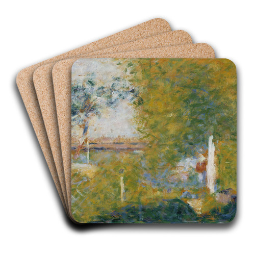 The Bridge at Bineau by Georges Seurat Art Drink Coaster set