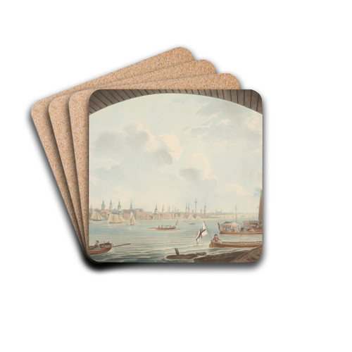 A View of London from Blackfriars Bridge by John William Edye Drink Coasters - set of 4