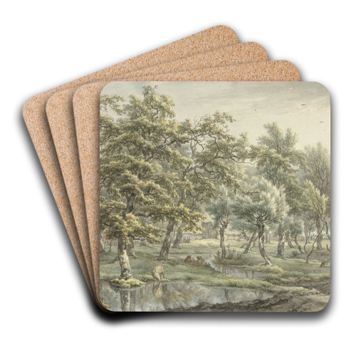 Landscape in Eext (Drenthe Province) by Egbert van Drielst Art Drink Coaster set Landscape in Eext (Drenthe Province) by Egbert van Drielst Art Drink Coaster set