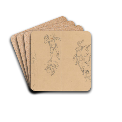 Lune szkice postaci by Stanisaw Wyspiaski Drink Coasters - set of 4