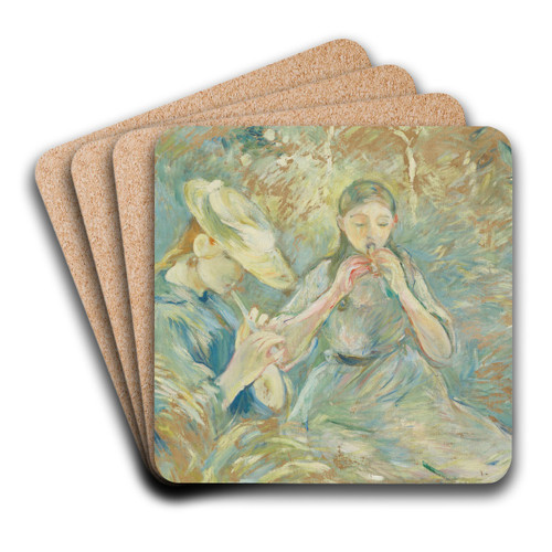 Le Flageolet by Berthe Morisot Art Drink Coaster set