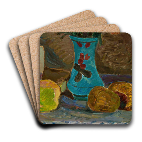 Blue flower vase by Zygmunt Waliszewski Art Drink Coaster set Blue flower vase by Zygmunt Waliszewski Art Drink Coaster set