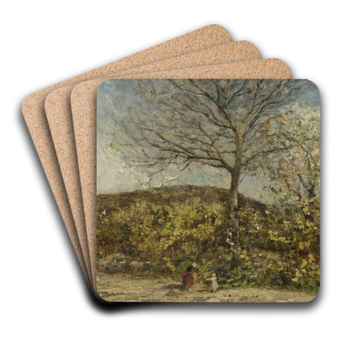Landschap met bloeiende boomgaard by Adolphe Monticelli Art Drink Coaster set