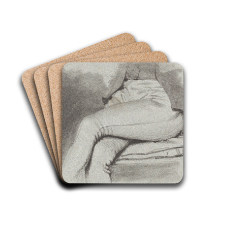 Study of a Seated Man's Legs by Henry Wyatt Drink Coasters - set of 4