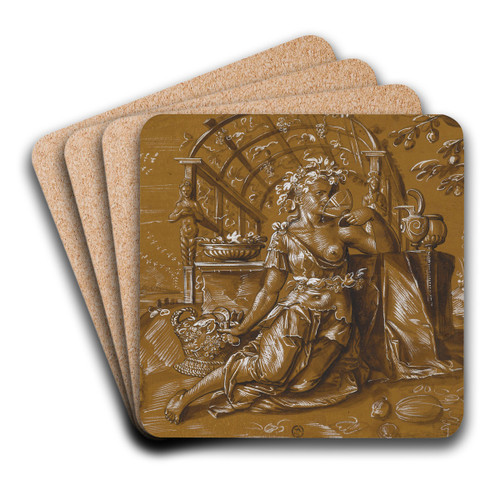 Allegory of Autumn by Hans Bock the Elder Art Drink Coaster set