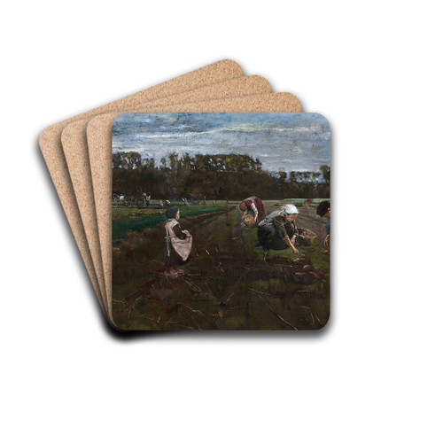 Potato Harvest by Max Liebermann Drink Coasters - set of 4