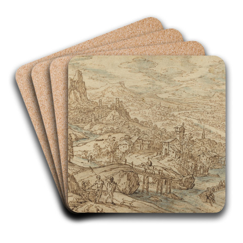River Landscape by Tobias Verhaecht Art Drink Coaster set