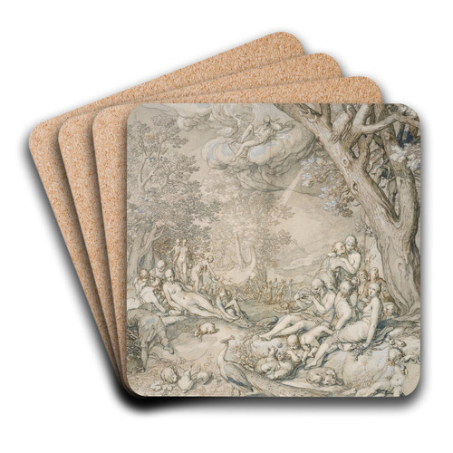 The Golden Age by Abraham Bloemaert Art Drink Coaster set