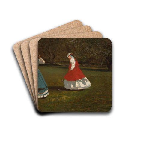 A Game ofCroquet by Winslow Homer Drink Coasters - set of 4 A Game ofCroquet by Winslow Homer Drink Coasters - set of 4