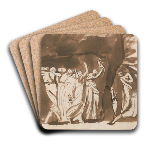 Mythological Group of Women and Children by George Romney Art Drink Coaster set