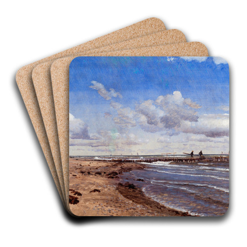 Beach at Hellebk by P. C. Skovgaard Art Drink Coaster set