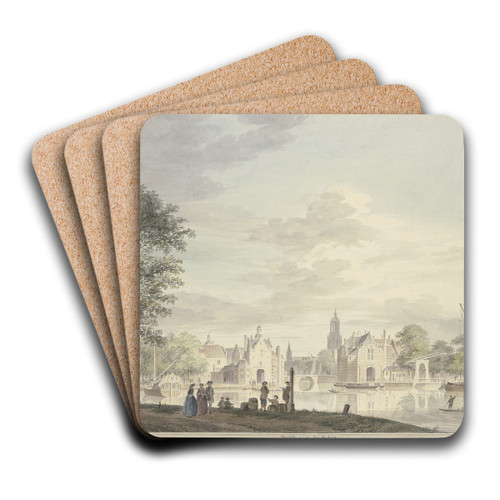 Delft aan de Schie by Paulus van Liender Art Drink Coaster set