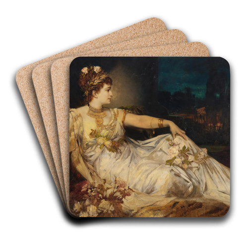 Charlotte Wolter als Messalina by Hans Makart Art Drink Coaster set