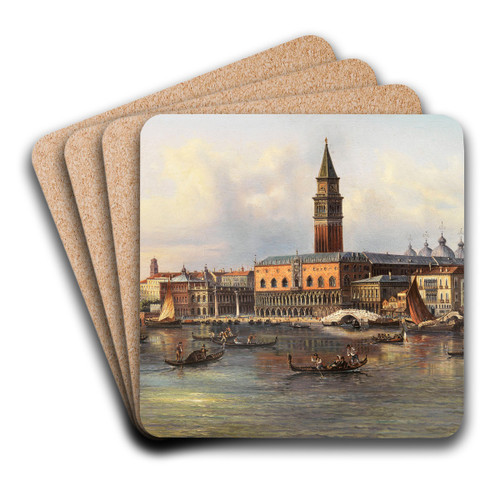 Venice, a View of Palazzo Ducale from the Bacino by Giovanni Grubacs Art Drink Coaster set