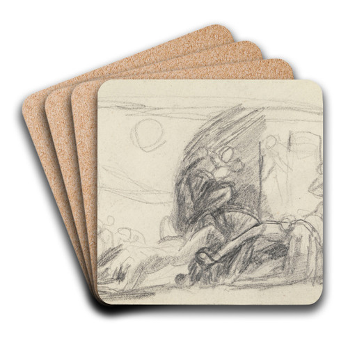 Figure Composition Study by George Romney Art Drink Coaster set