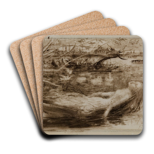 The Lady of Shalott by Sir John Everett Millais Art Drink Coaster set The Lady of Shalott by Sir John Everett Millais Art Drink Coaster set