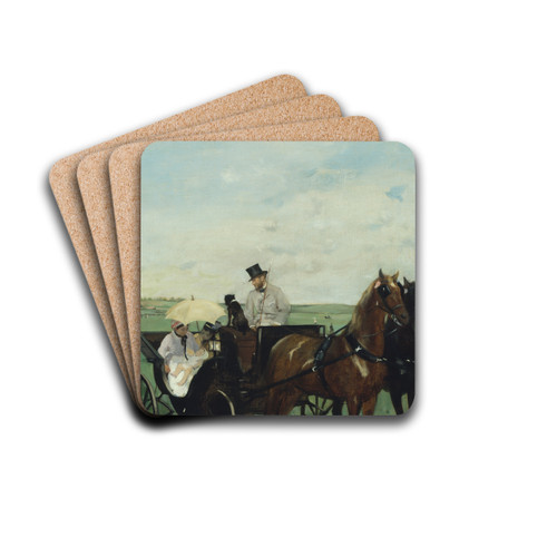 At The Races In The Countryside by Edgar Degas Drink Coasters - set of 4