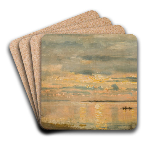 Sommeraften, Hvaler by Amaldus Nielsen Art Drink Coaster set Sommeraften, Hvaler by Amaldus Nielsen Art Drink Coaster set