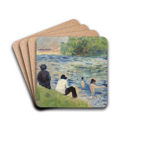 Bathers (Study for Bathers at Asnires ) by Georges Seurat Drink Coasters - set of 4