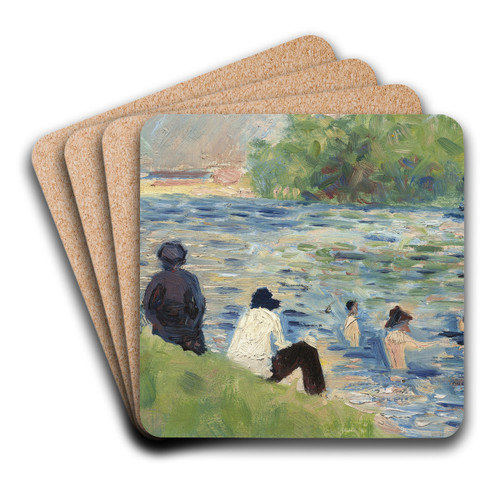 Bathers (Study for Bathers at Asnires ) by Georges Seurat Art Drink Coaster set