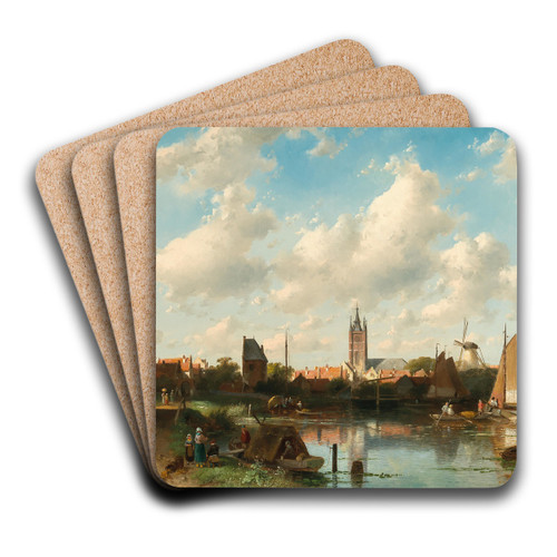 A View of Delft by Charles Leickert Art Drink Coaster set
