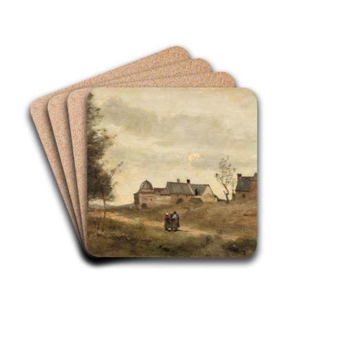 Saint Servan by Jean-Baptiste-Camille Corot Drink Coasters - set of 4 Saint Servan by Jean-Baptiste-Camille Corot Drink Coasters - set of 4