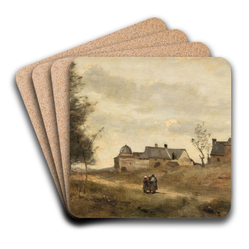 Saint Servan by Jean-Baptiste-Camille Corot Art Drink Coaster set