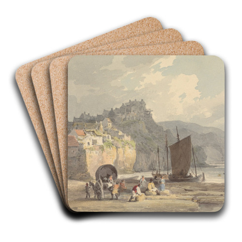 Robin Hood's Bay, Yorkshire by Francis Nicholson Art Drink Coaster set Robin Hood's Bay, Yorkshire by Francis Nicholson Art Drink Coaster set