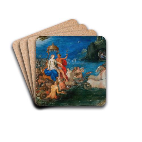 Neptune and Amphitrite by Frans Francken the Younger Drink Coasters - set of 4