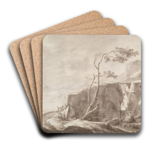 Rocky Landscape with aStream by Thomas Wijck Art Drink Coaster set