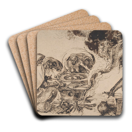 Witches' Sabbath by Jacob de Gheyn II Art Drink Coaster set Witches' Sabbath by Jacob de Gheyn II Art Drink Coaster set