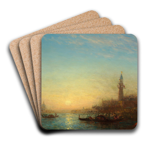 Coucher de soleil, quai des Esclavons by Flix Ziem Art Drink Coaster set