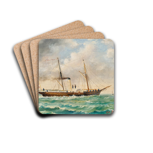 An imperial and royal yacht by Ludwig Rubelli von Sturmfest Drink Coasters - set of 4 An imperial and royal yacht by Ludwig Rubelli von Sturmfest Drink Coasters - set of 4