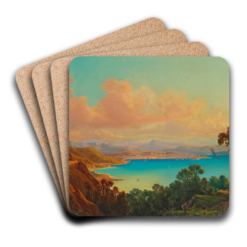 Blick In Die Bucht Von Triest by Albert Rieger Art Drink Coaster set