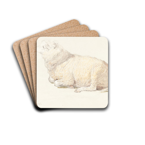 A Sheep Resting by James Ward Drink Coasters - set of 4