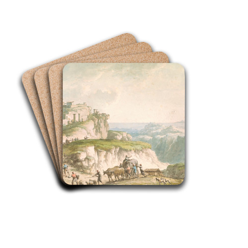 View of Catanzaro by Claude-Louis Chtelet Drink Coasters - set of 4