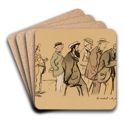 Le mutuel a la pelouse by Georges Goursat (Sem) Art Drink Coaster set Le mutuel a la pelouse by Georges Goursat (Sem) Art Drink Coaster set