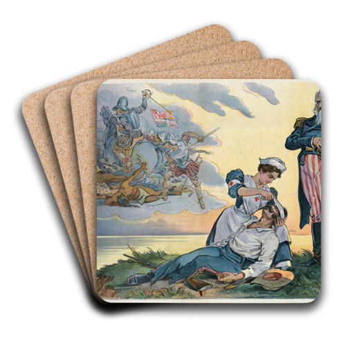 Then and now by Udo Keppler Art Drink Coaster set