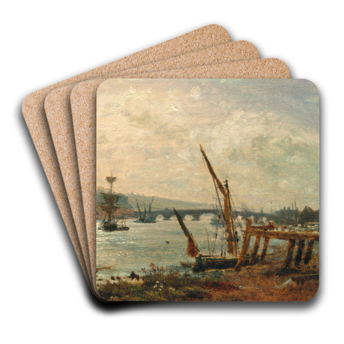 Rochester Cathedral and Castle by Frederick Nash Art Drink Coaster set