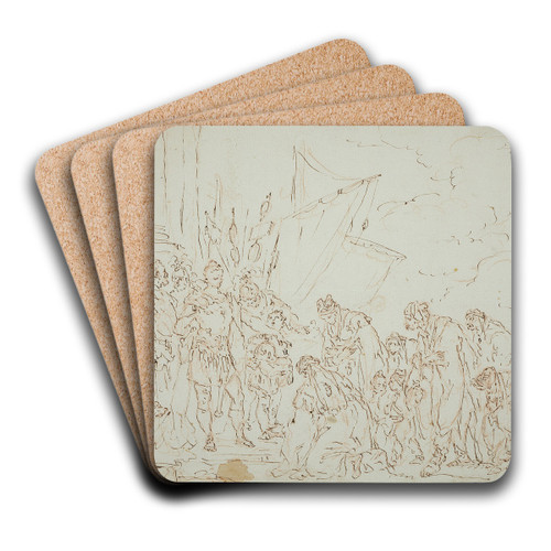 Alexander und die Familie des Darius by Gaspare Diziani Art Drink Coaster set