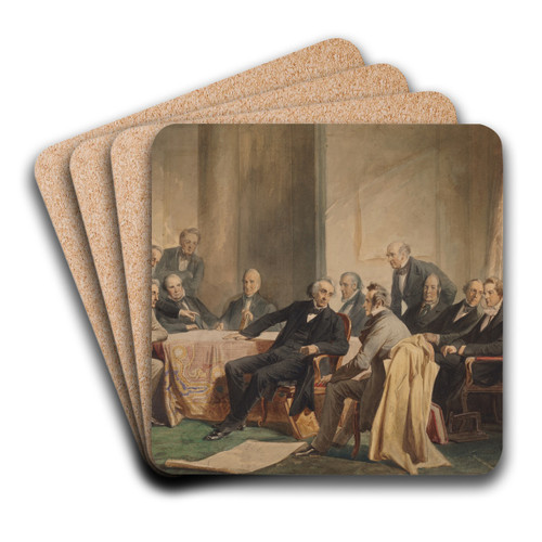 Men of Progress by Christian Schussele Art Drink Coaster set Men of Progress by Christian Schussele Art Drink Coaster set