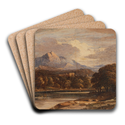 Mountainous Landscape with Lake by John Varley Art Drink Coaster set
