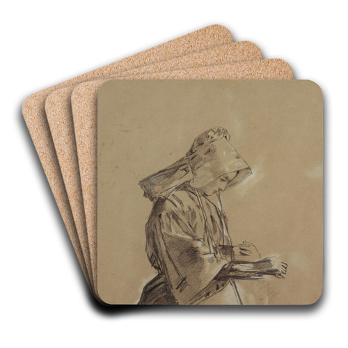 Woman in a Sunbonnet by Winslow Homer Art Drink Coaster set