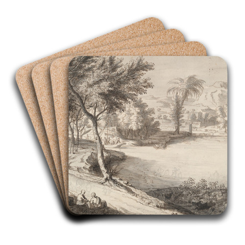 RiverLandscape by Adriaen Frans Boudewijns Art Drink Coaster set
